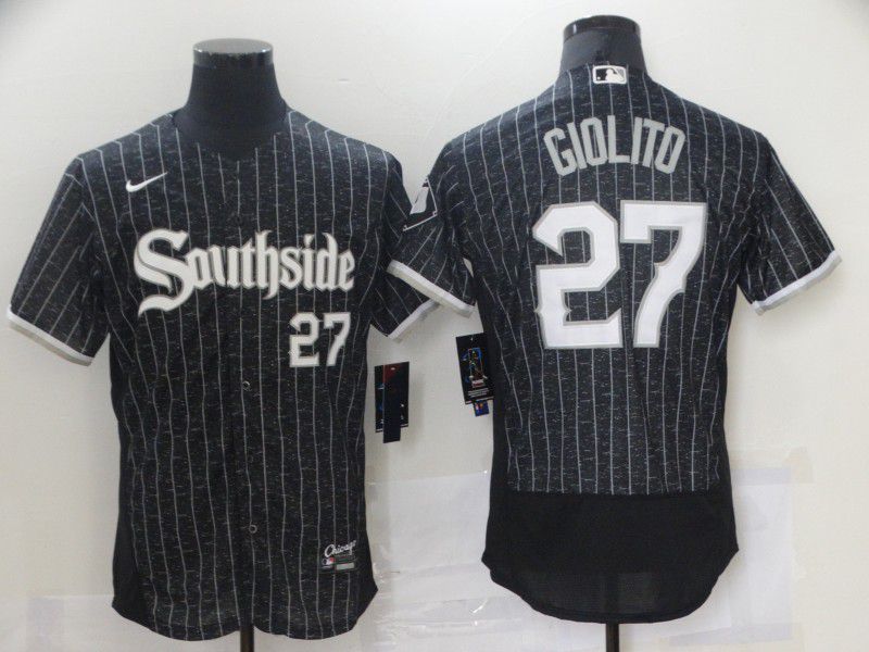 Men Chicago White Sox #27 Giolito City Edition Black Elite Nike 2021 MLB Jersey